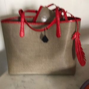 Nancy Gonzalez tote w croc trim , red only